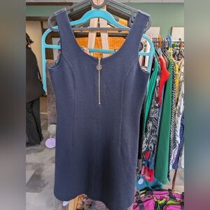 Lilly Pulitzer Navy Blue Sleeveless Dress w/ Lilly Emblem Zip Detail, Women's M